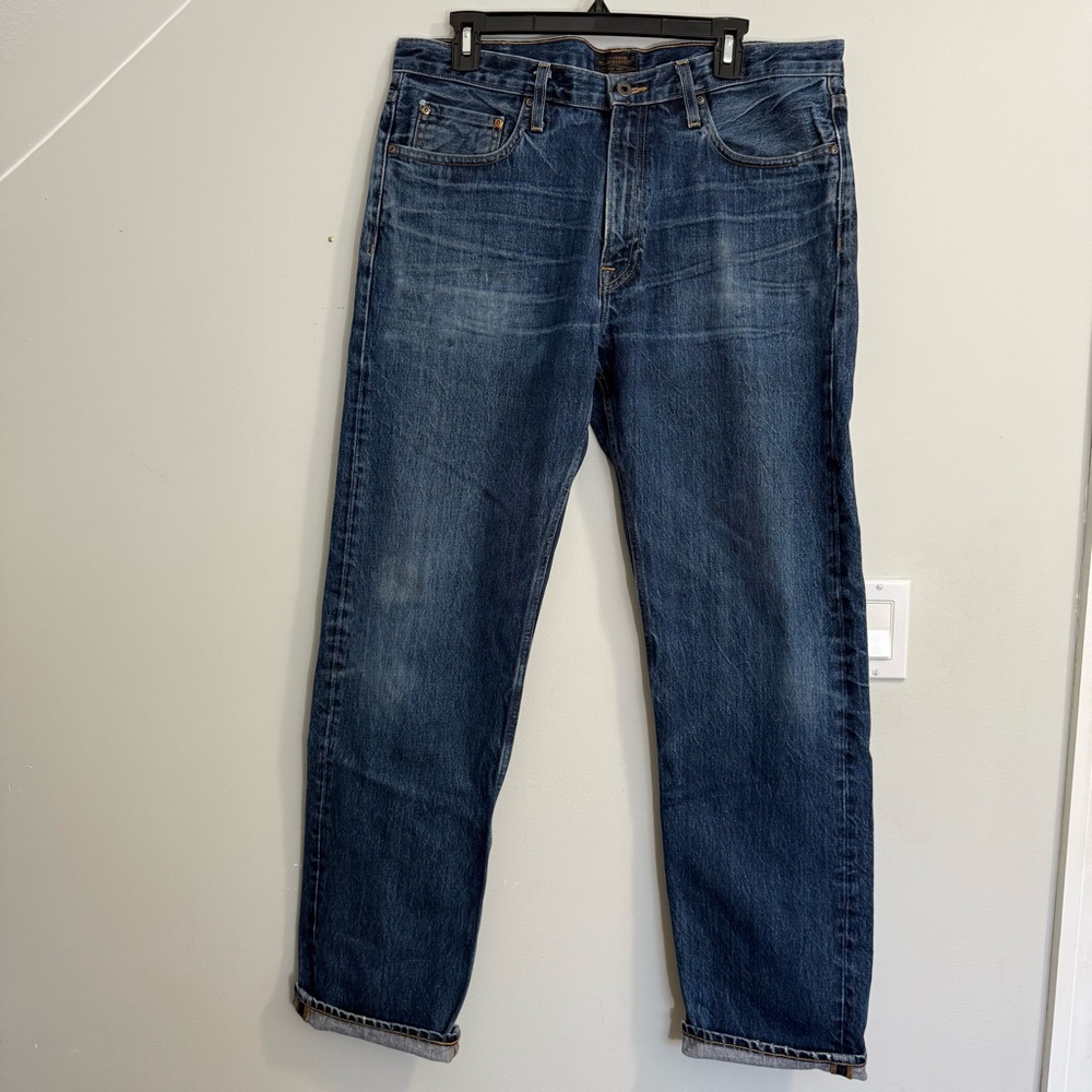 Filson Rail-Splitter Pants Jeans 36x34 Distressed Blue Workwear Denim